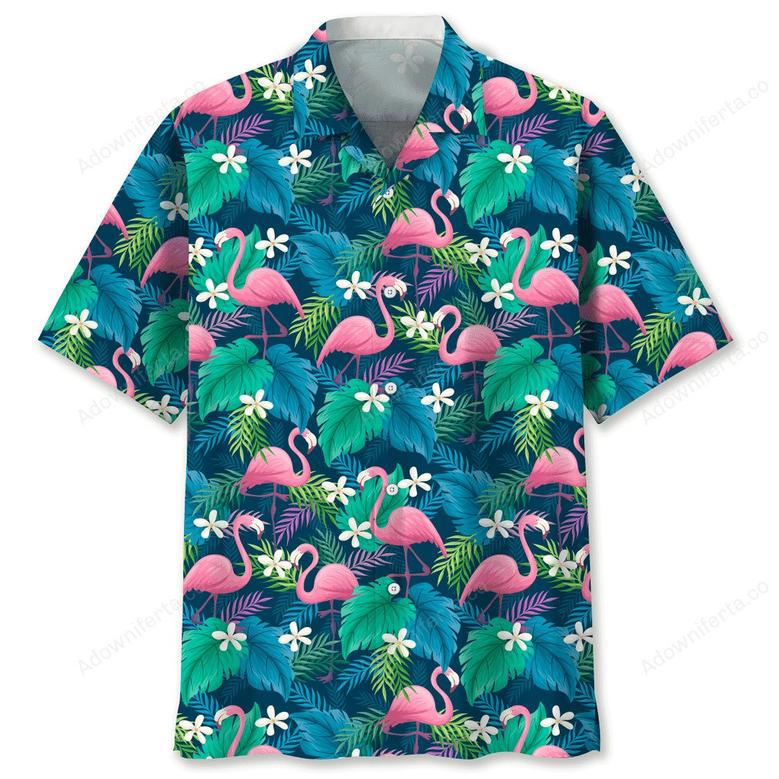 Flamingo Green Hawaiian Shirt