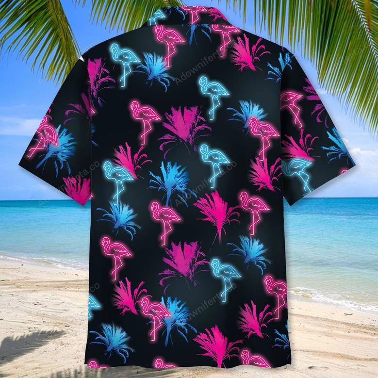 Flamingo Retro Neon Hawaiian Shirt