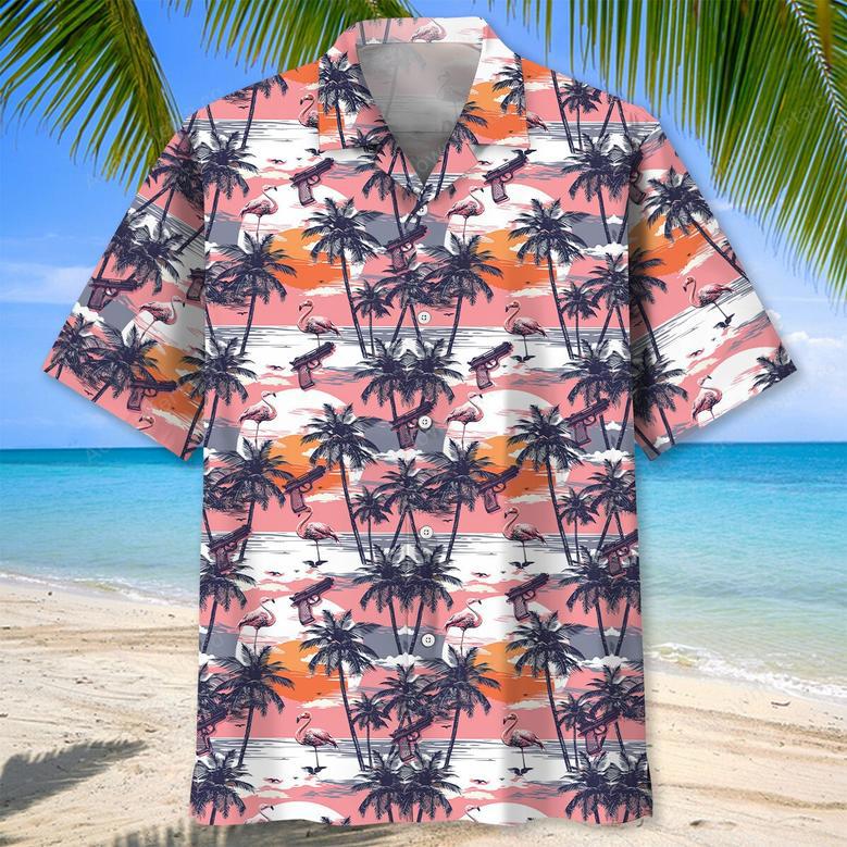 Flamingo Retro Sunset Hawaiian Shirt