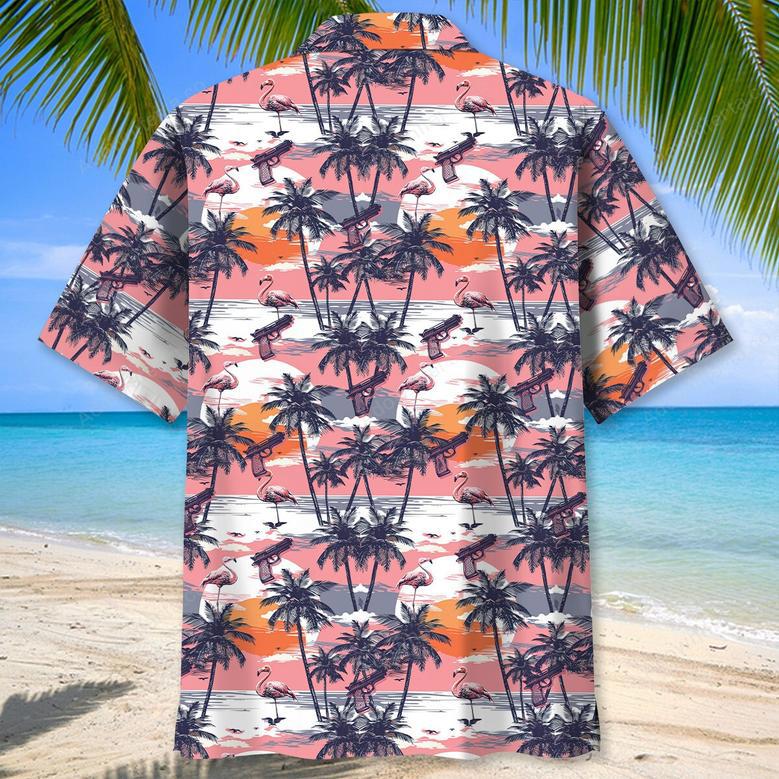 Flamingo Retro Sunset Hawaiian Shirt