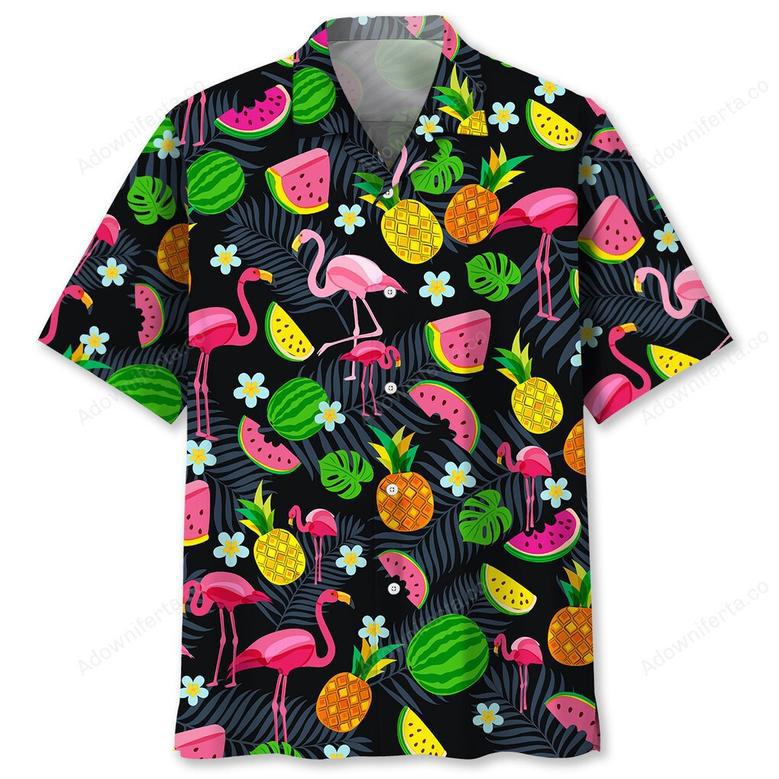 flamingo tropical hawaiian shirt