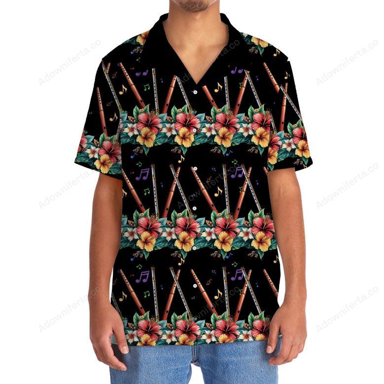 Flute Hibiscus Hawaiian Shirt