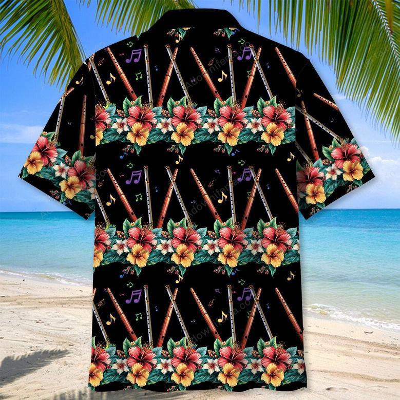 Flute Hibiscus Hawaiian Shirt