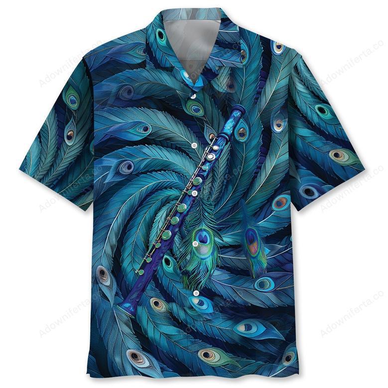 Flute Peacock Hawaiian Shirt