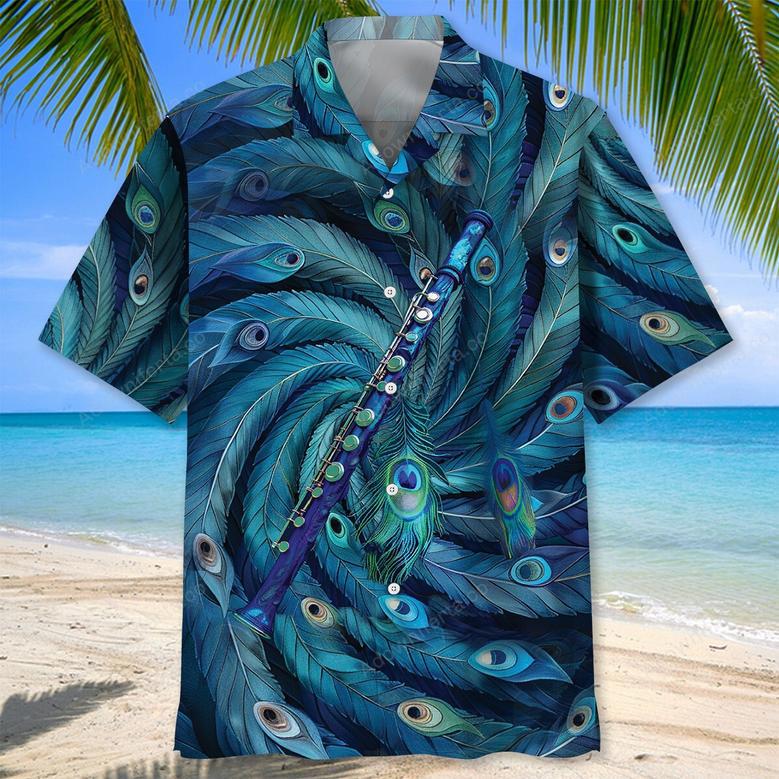 Flute Peacock Hawaiian Shirt