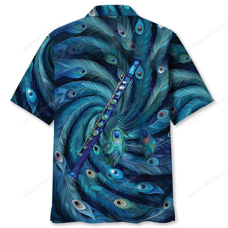 Flute Peacock Hawaiian Shirt