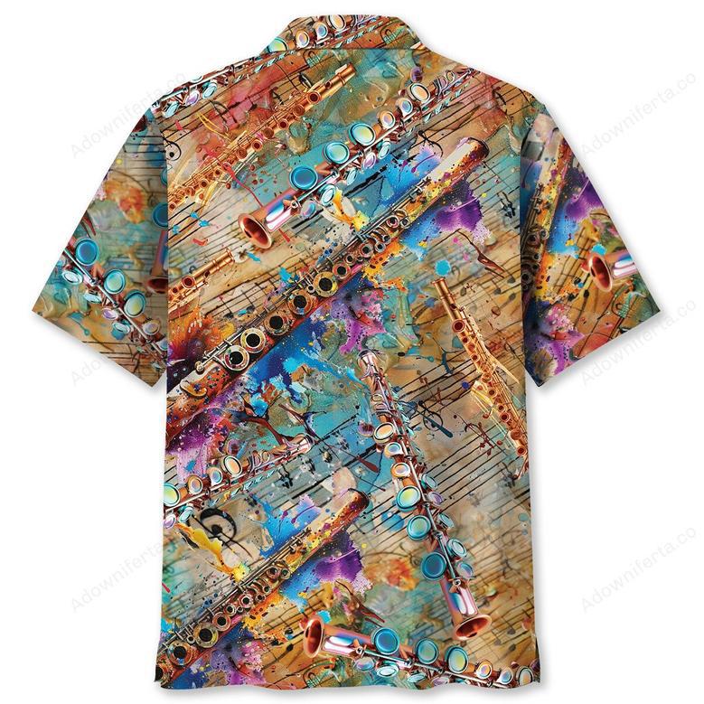 Flute Vintage Art Hawaiian Shirt