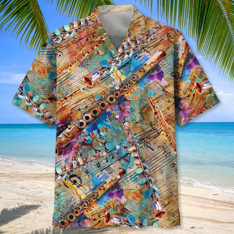 Flute Vintage Art Hawaiian Shirt