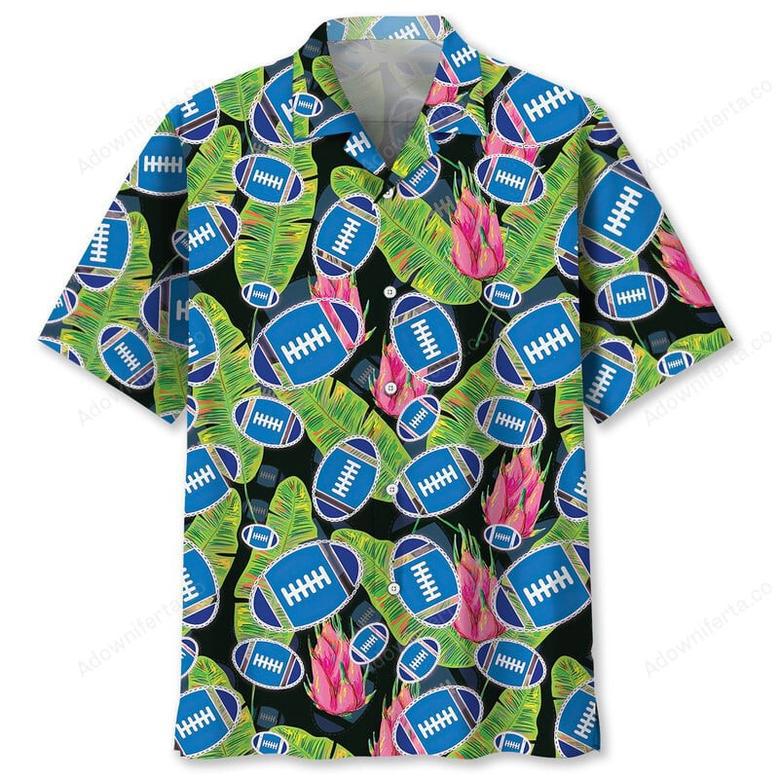 Football Blue Tropical Hawaiian Shirt