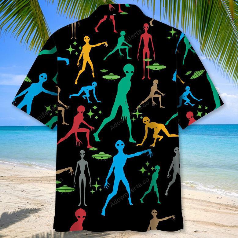 Funny Alien Black Hawaiian Shirt