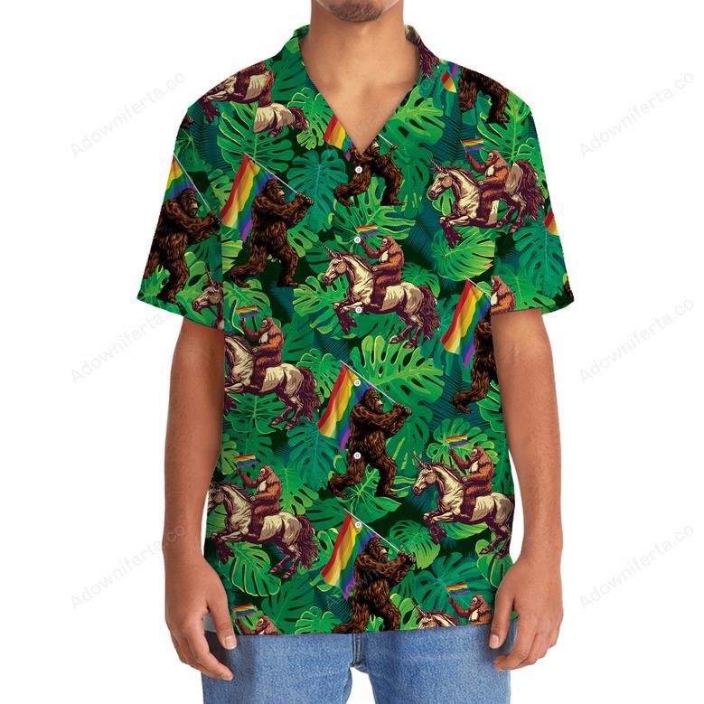 Funny Bigfoot Pride Hawaiian Shirt