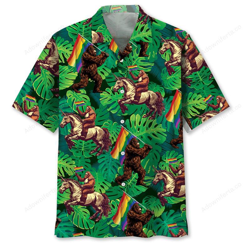 Funny Bigfoot Pride Hawaiian Shirt