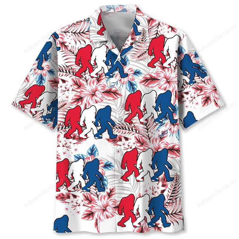 Funny Bigfoot USA Hawaiian Shirt