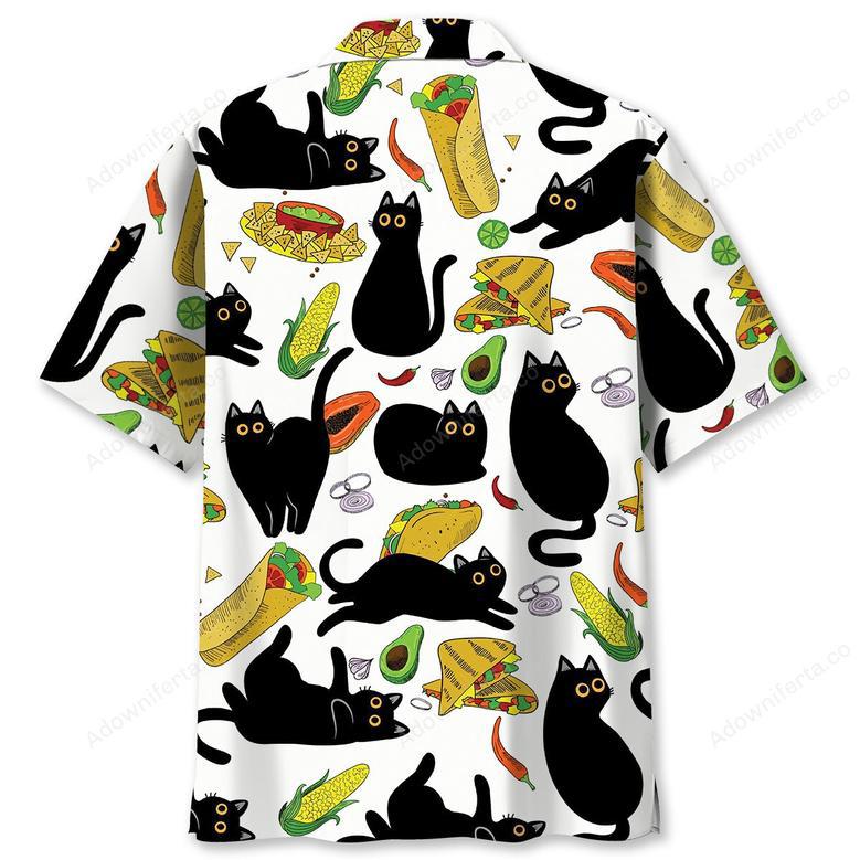 Funny Black Cat Taco Hawaiian Shirt