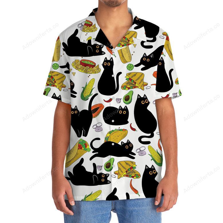 Funny Black Cat Taco Hawaiian Shirt