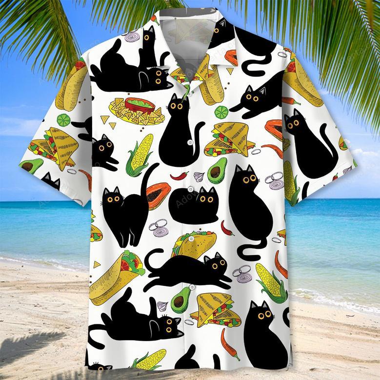 Funny Black Cat Taco Hawaiian Shirt