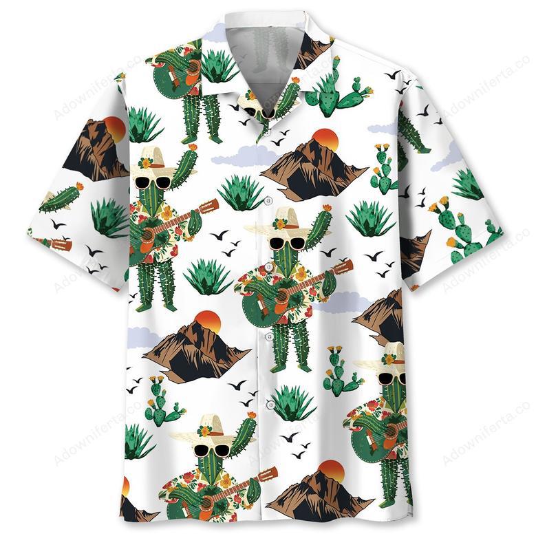 Funny Cactus Guitar Hawaiian Shirt