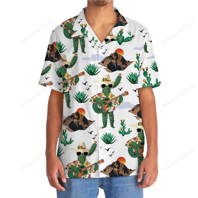 Funny Cactus Guitar Hawaiian Shirt