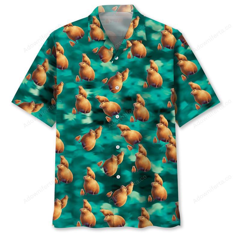 Funny Capybara Standing Hawaiian Shirt