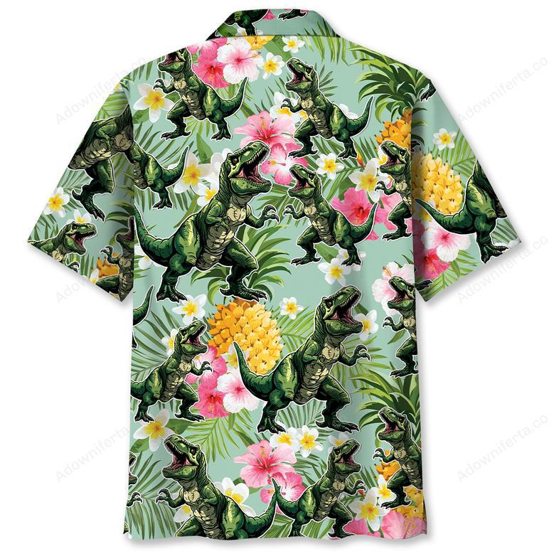 Funny Dinosaur Pineapple Hawaiian Shirt