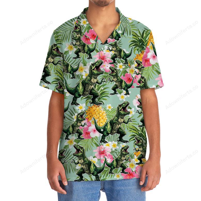 Funny Dinosaur Pineapple Hawaiian Shirt