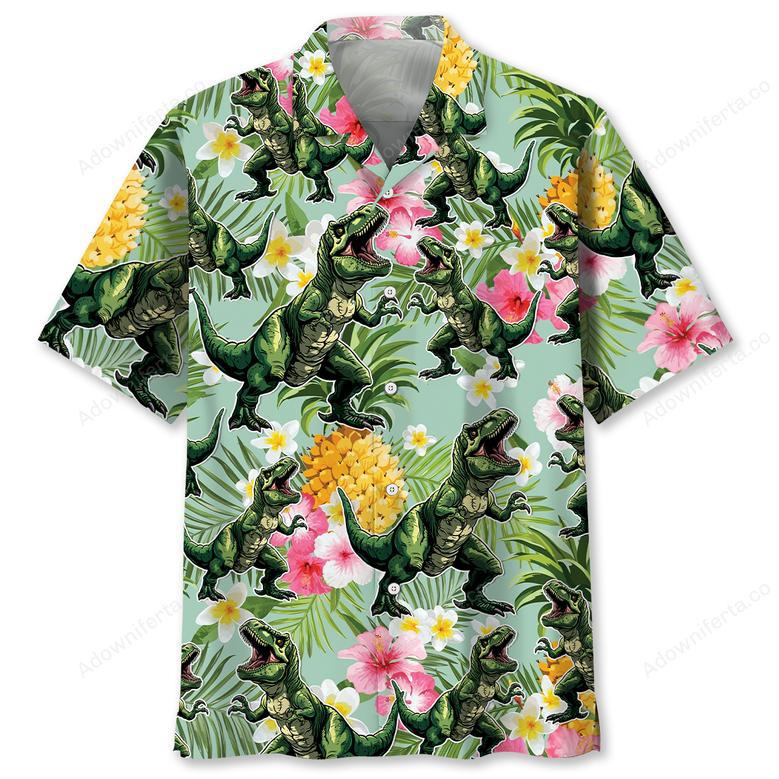 Funny Dinosaur Pineapple Hawaiian Shirt