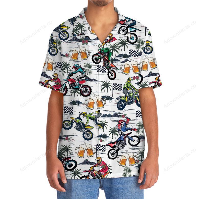 Funny Dirt Bike Racing And Beer Hawaiian Shirt