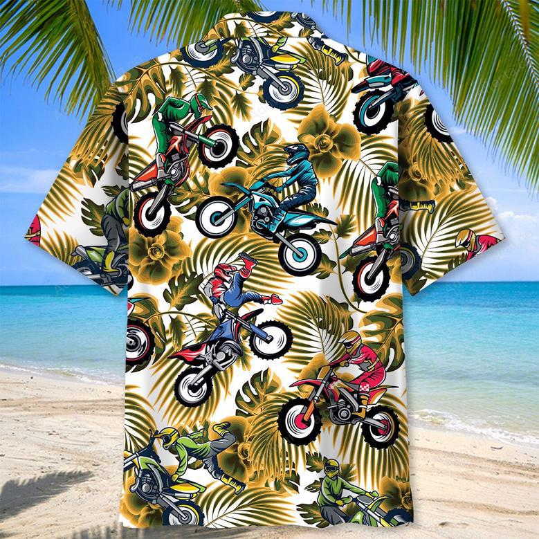 Funny Dirt Bike Racing Yellow Hawaiian Shirt