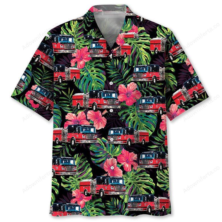 Funny Firefighter Truck Hawaiian Shirt