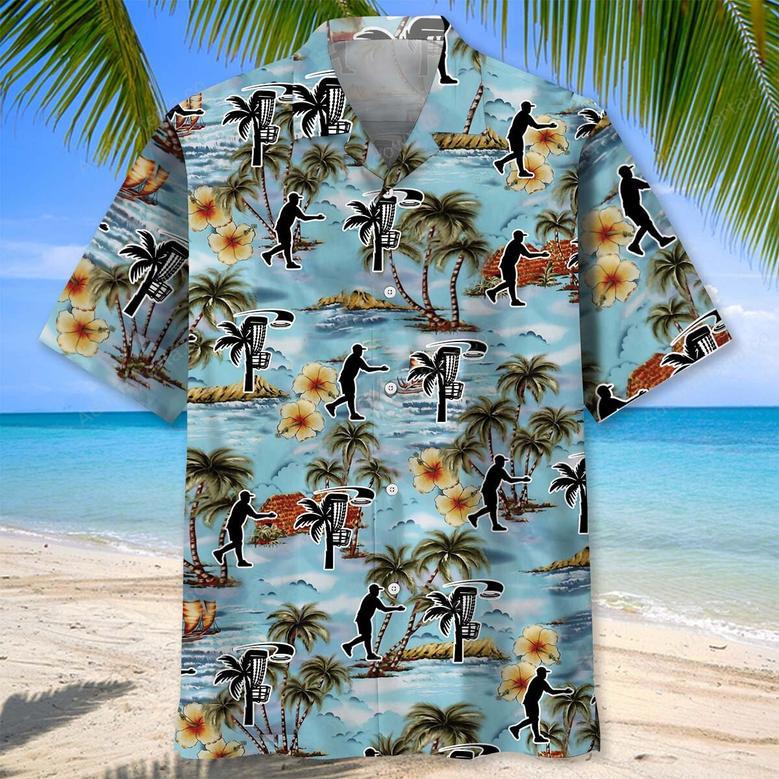 Funny Palm Tree And Disc Golf Hawaiian Shirt