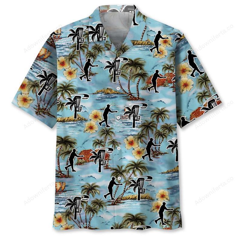 Funny Palm Tree And Disc Golf Hawaiian Shirt