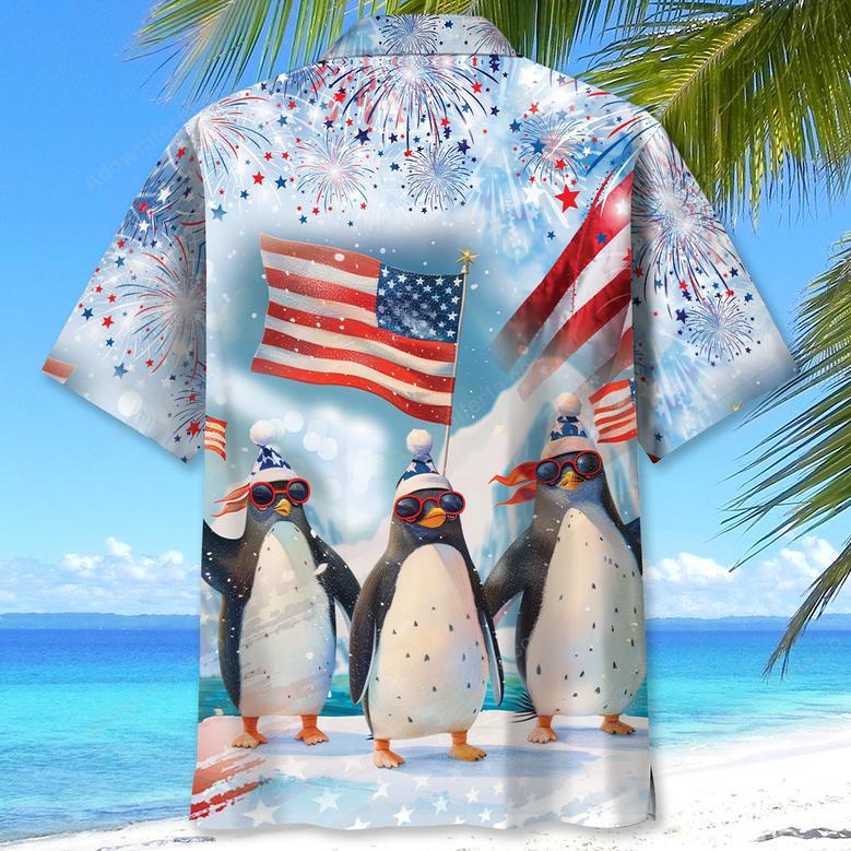 Funny Penguin Happy July Hawaiian Shirt