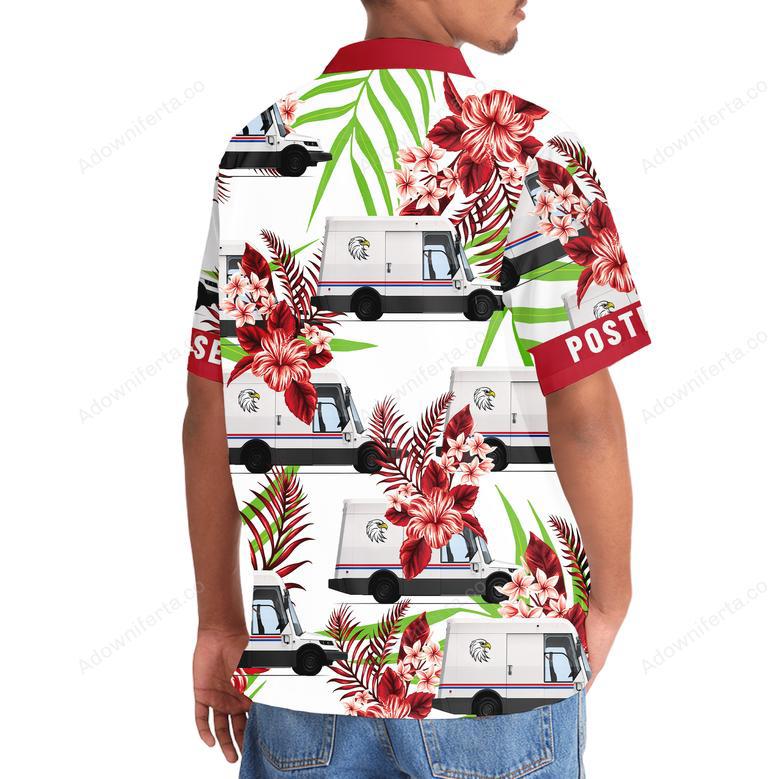 Funny Postal Service Car Hawaiian Shirt