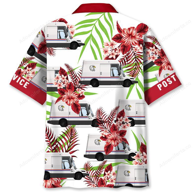 Funny Postal Service Car Hawaiian Shirt