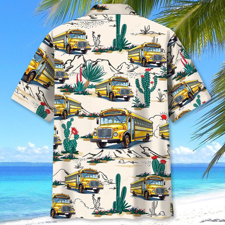 Funny School Bus Desert Hawaiian Shirt