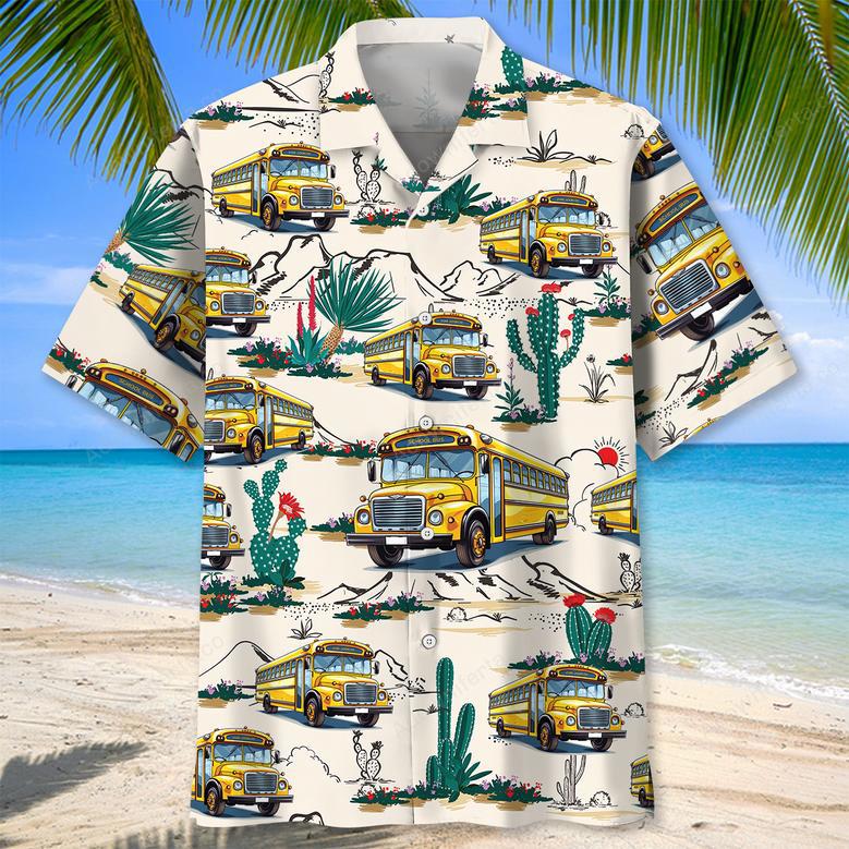 Funny School Bus Desert Hawaiian Shirt