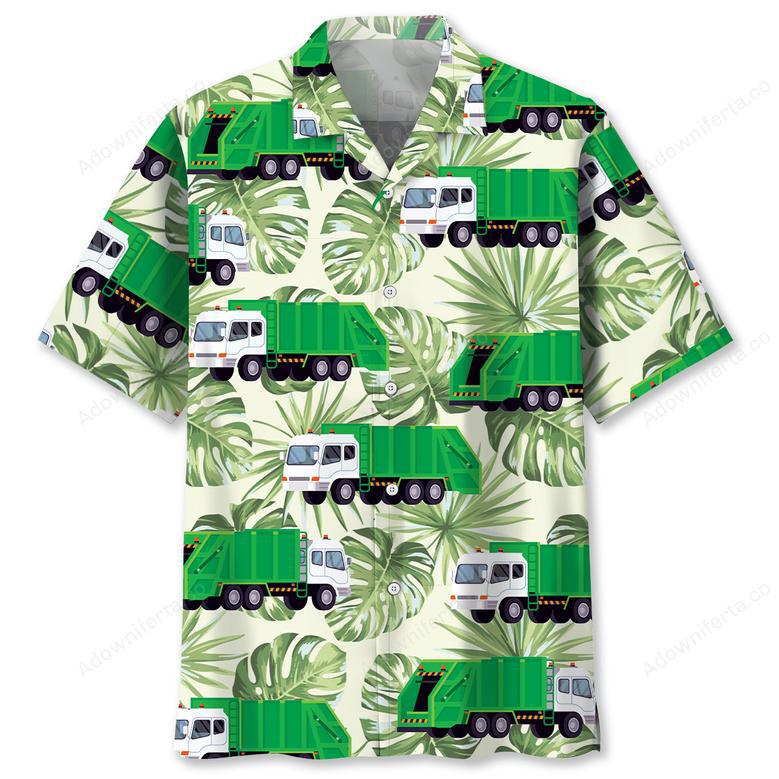 Garbage Truck Green Hawaiian Shirt