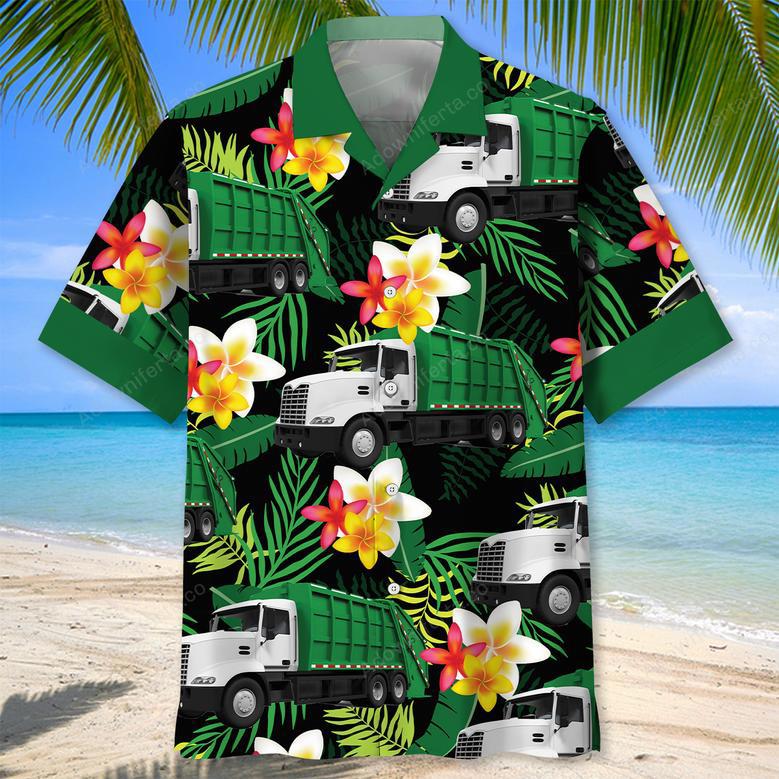 Garbage Truck Tropical Hawaiian Shirt