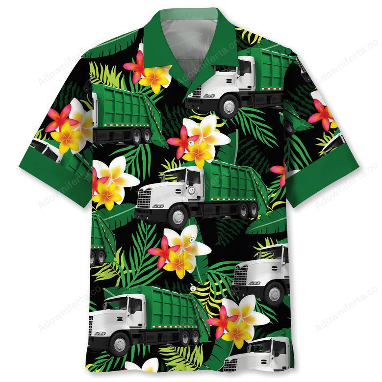 Garbage Truck Tropical Hawaiian Shirt