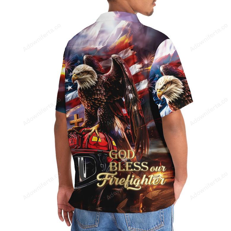 God Bless Our Firefighter Hawaiian Shirt