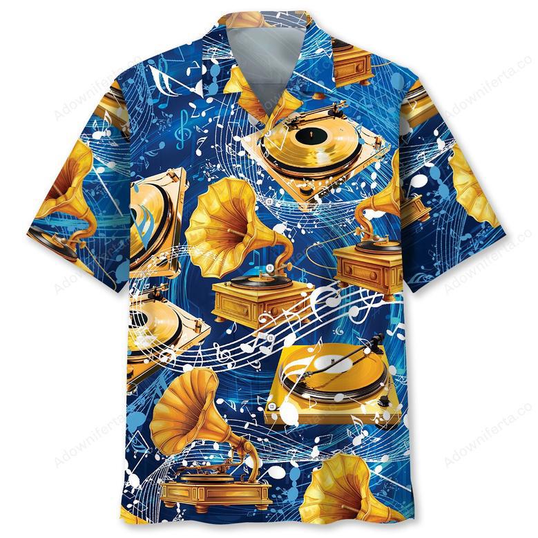 Gold Vinyl Record Hawaiian Shirt