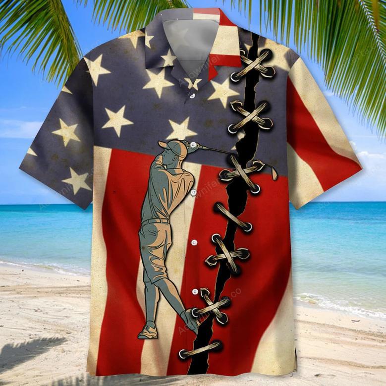 Golf America Flag Hawaiian Shirt