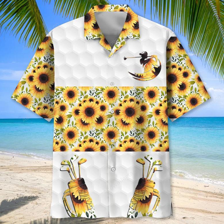 Golf Sunflower Hawaiian Shirt