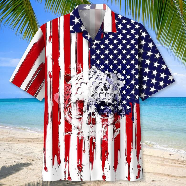 Golf Usa Flag Hawaiian Shirt