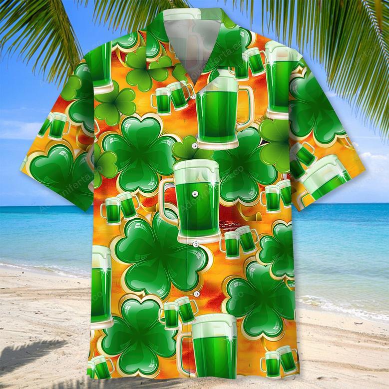 Green Beer Irish St.Patrick Day Hawaiian Shirt