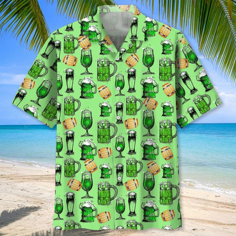 Green Beer St.Patrick Day Hawaiian Shirt