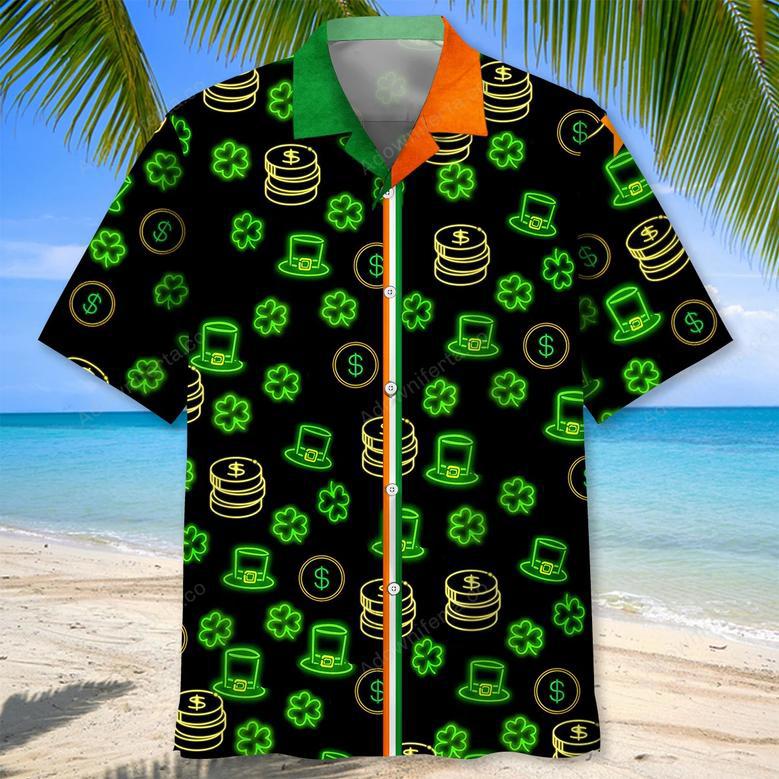 Green Neon Irish St.Patrick Day Hawaiian Shirt