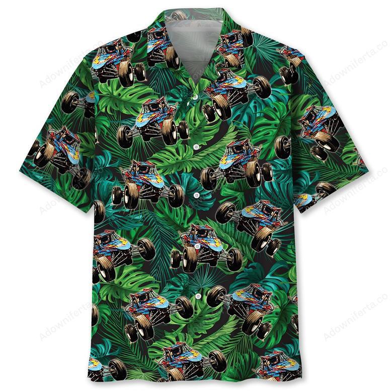 Green Quarter Midget Car Racing Hawaiian Shirt