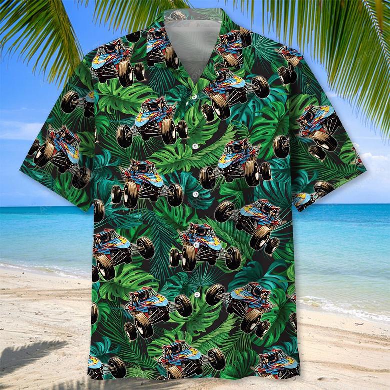 Green Quarter Midget Car Racing Hawaiian Shirt