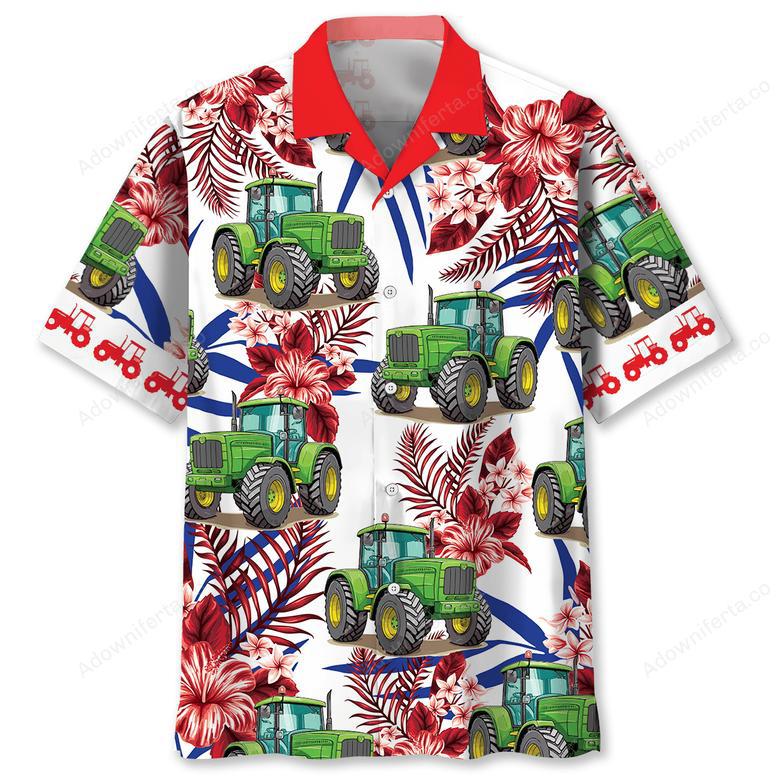 Green Tractor Proud Hawaiian Shirt